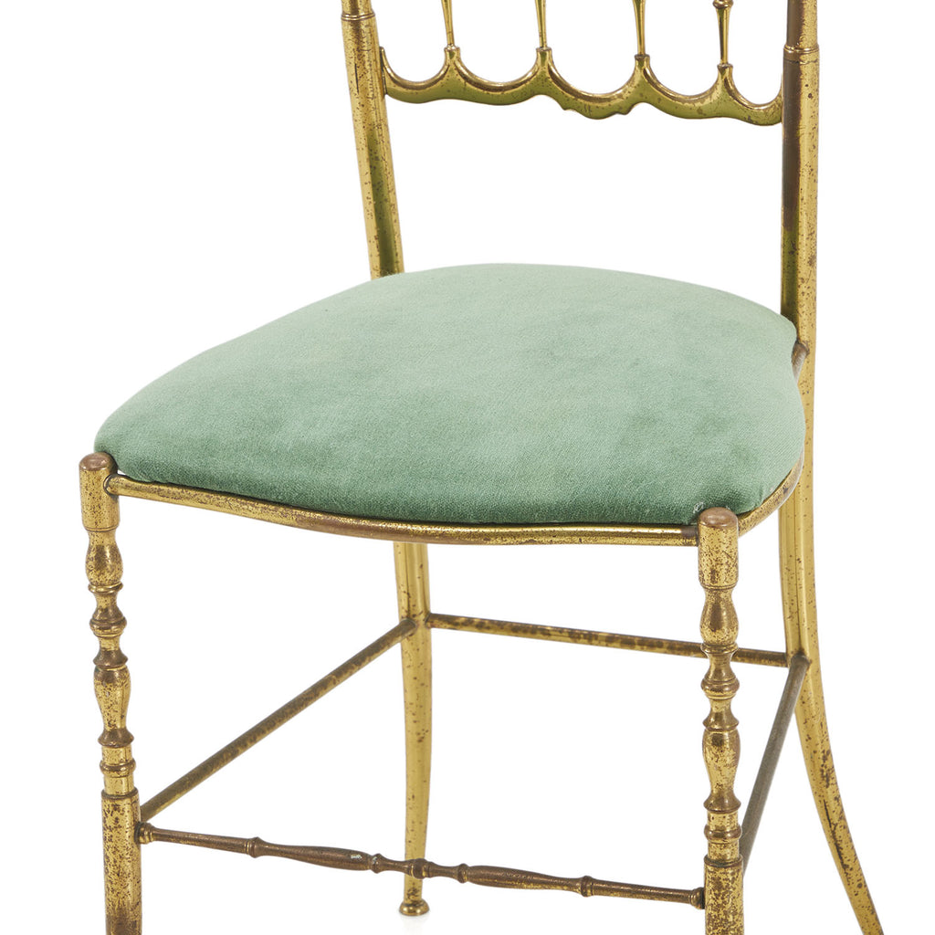 Gold High Back Chair with Teal Cushion