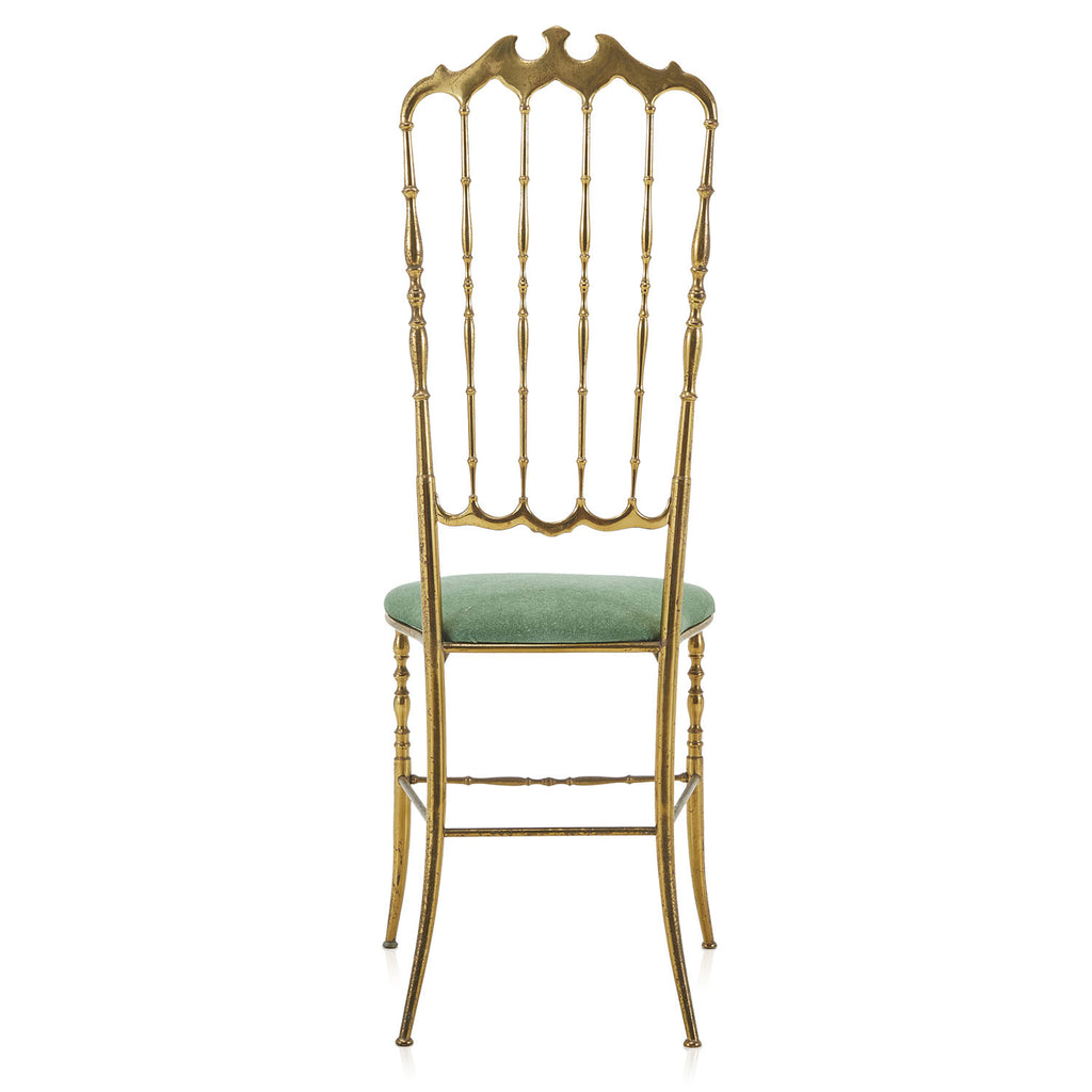 Gold High Back Chair with Teal Cushion