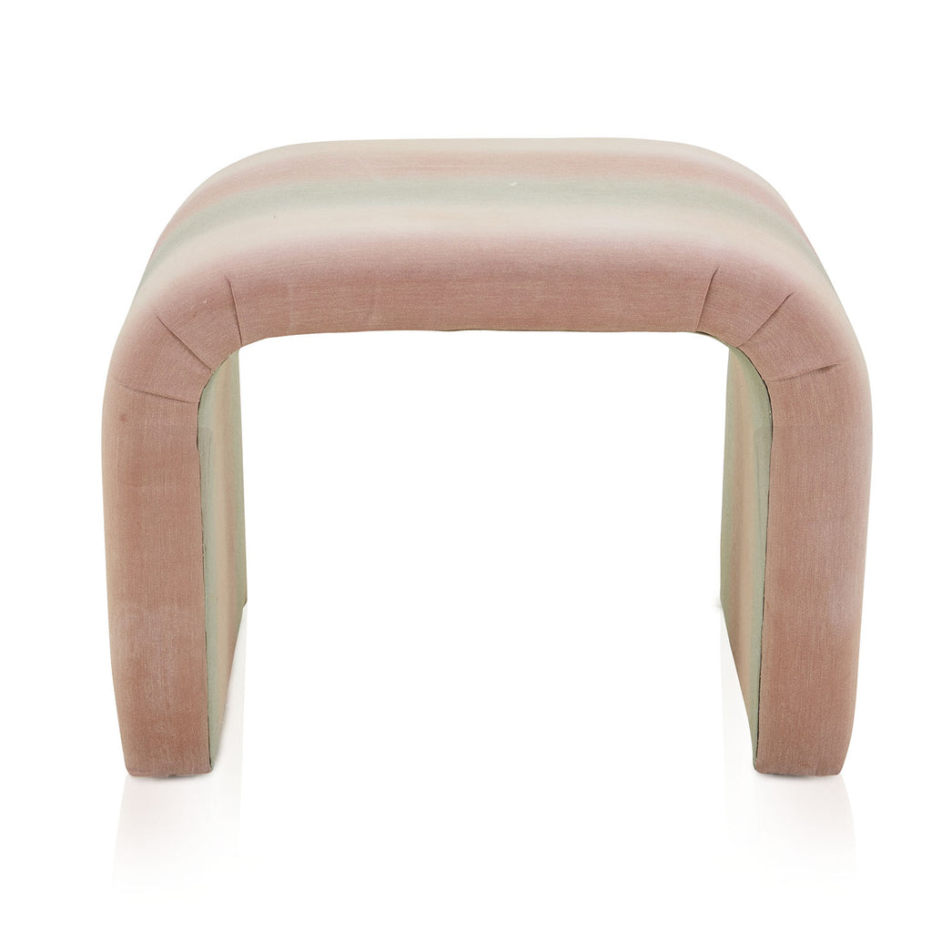 Pastel Striped Curved 80s Ottoman