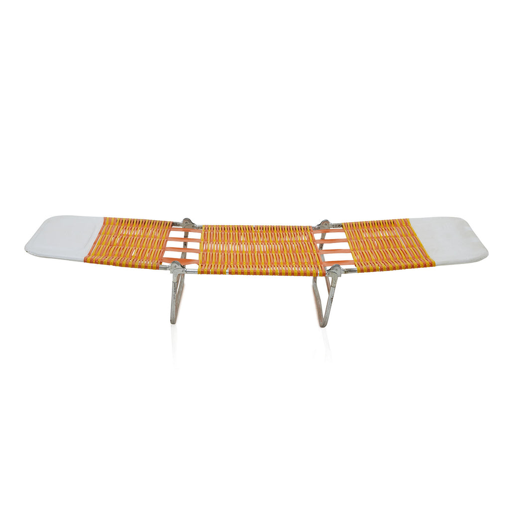 Orange & White Folding Chaise Lounger