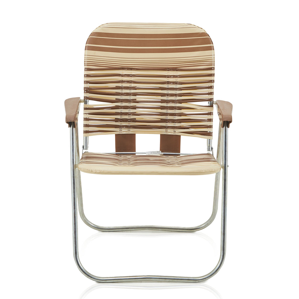 Brown and Tan Vintage Folding Chair