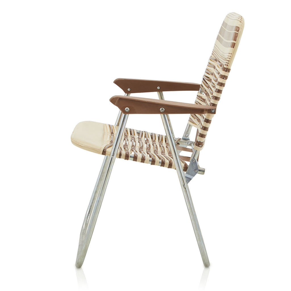 Brown and Tan Vintage Folding Chair