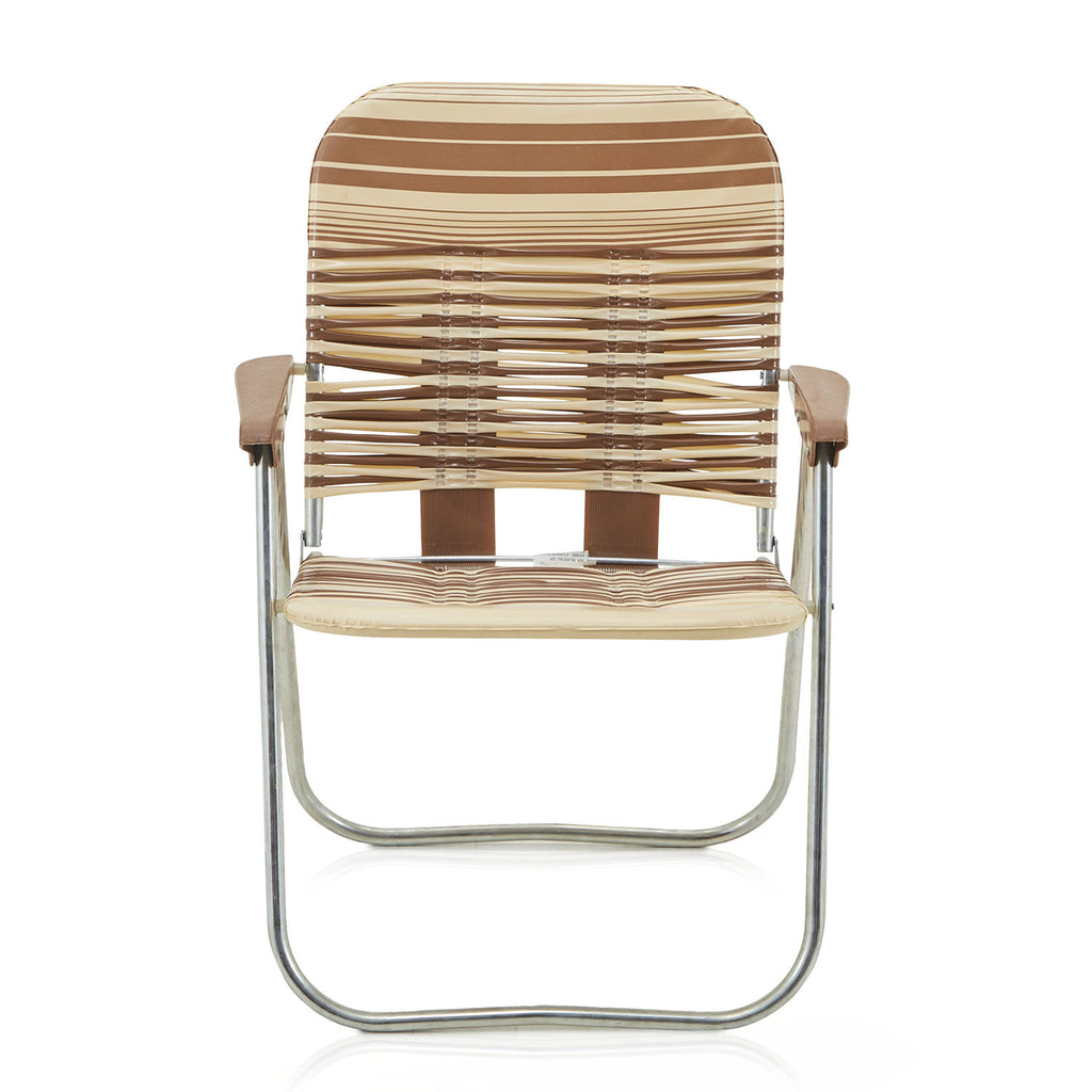 Brown and Tan Vintage Folding Chair