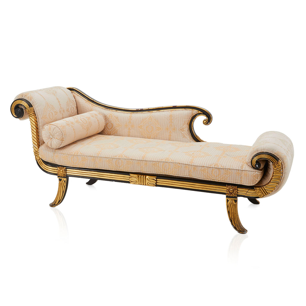 Tan Egyptian Cream & Gold Chaise Lounger