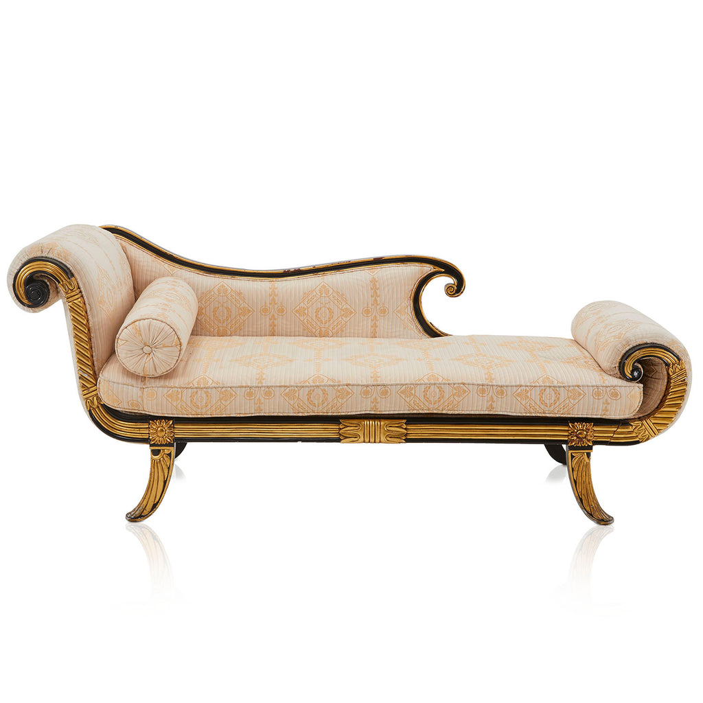 Tan Egyptian Cream & Gold Chaise Lounger