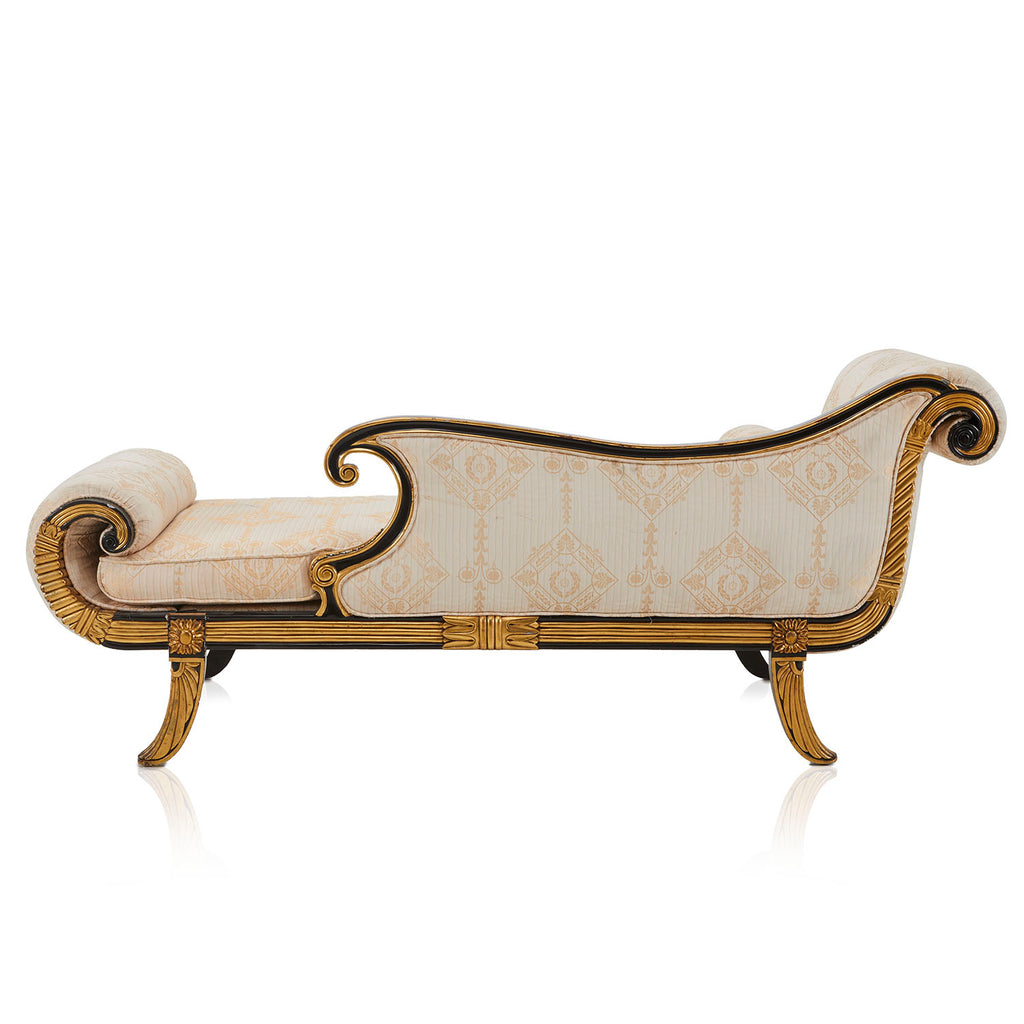Tan Egyptian Cream & Gold Chaise Lounger