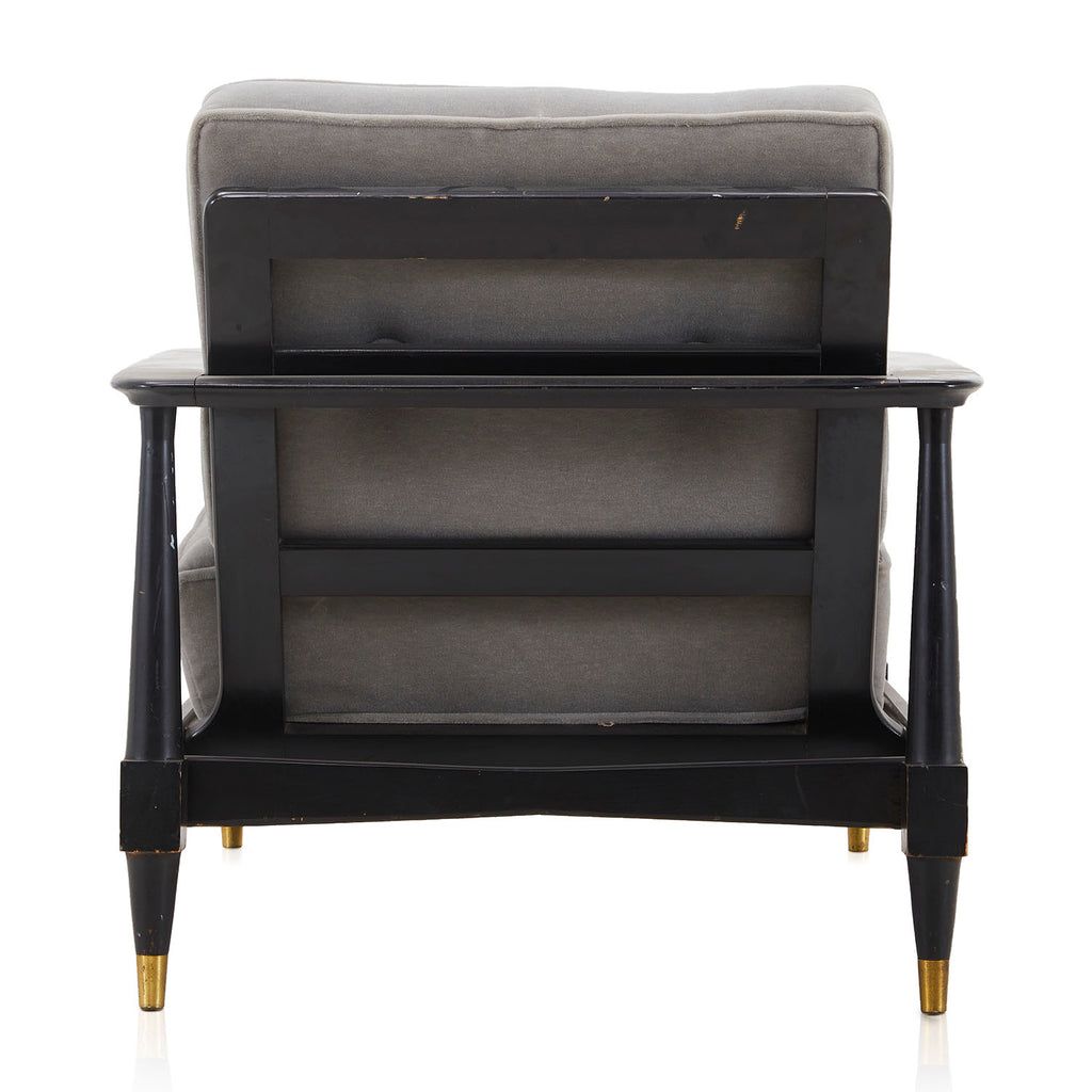 Grey/Blue Velvet Armchair