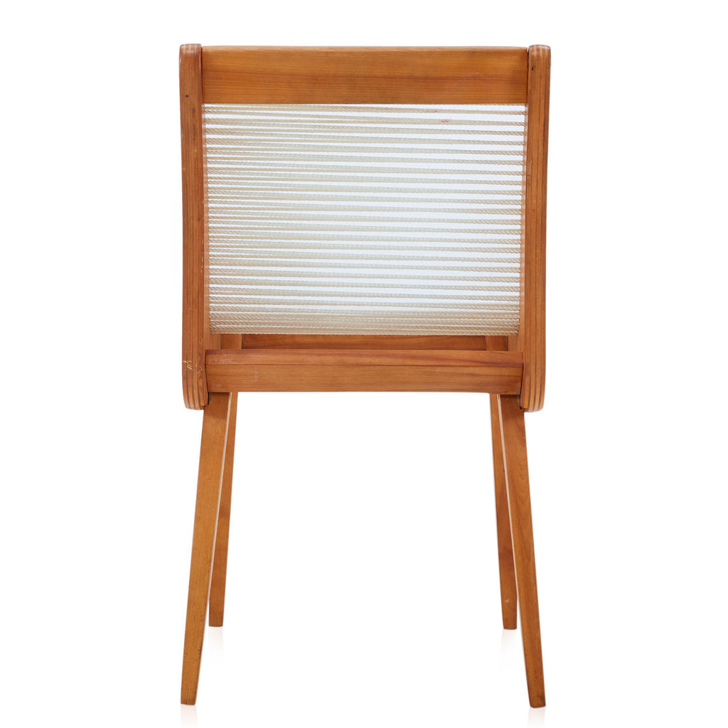 Wood Side Chair with White Rope Seat