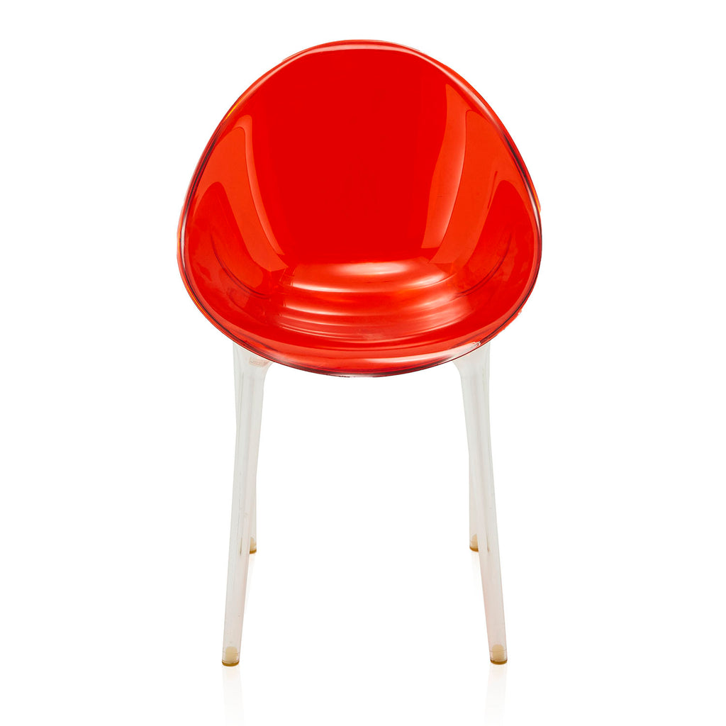 Round Red Lucite Dining Chair