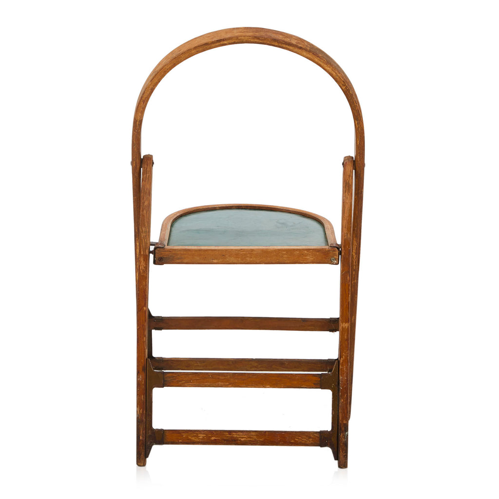 Wood & Green Vintage Card Table Chair