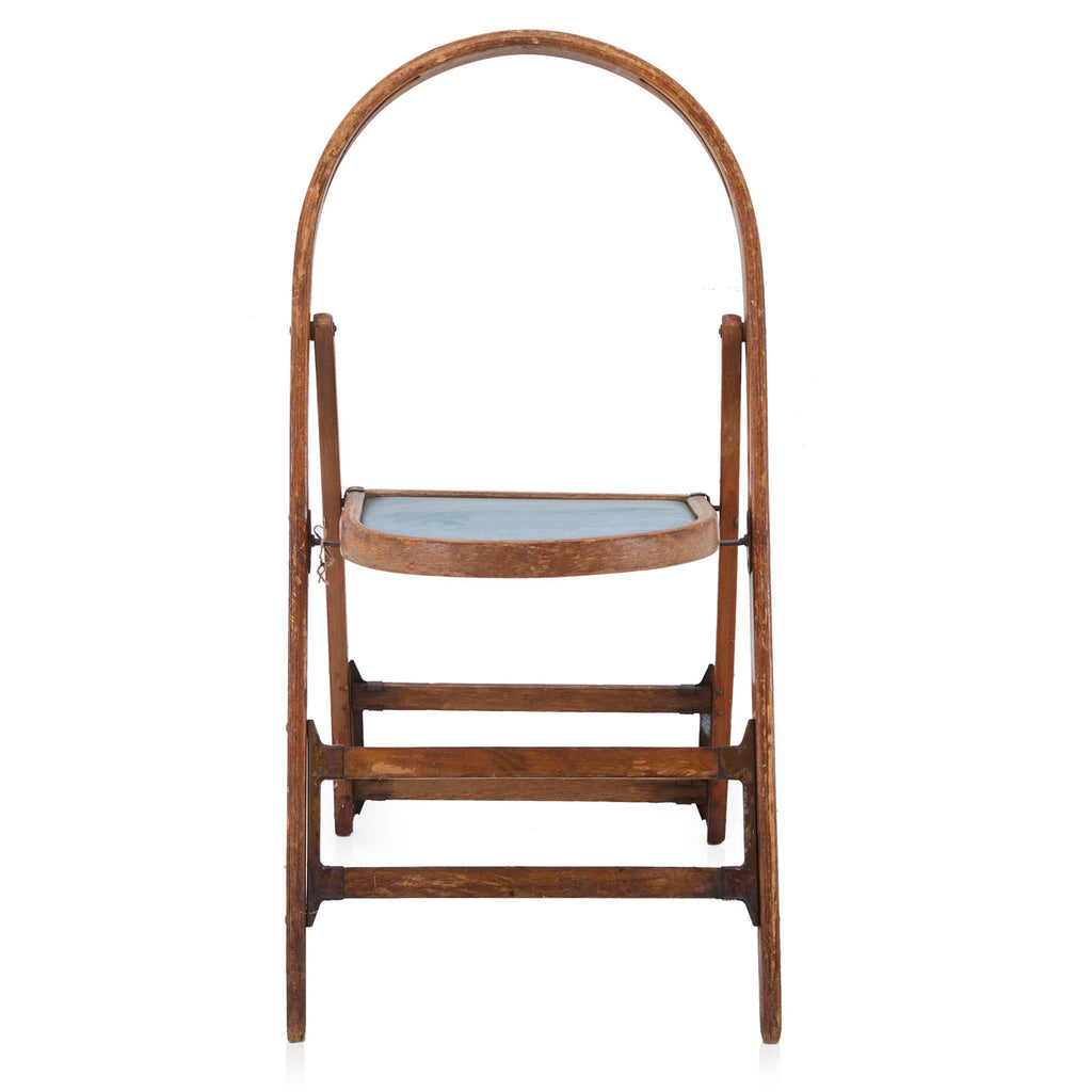 Wood & Green Vintage Card Table Chair