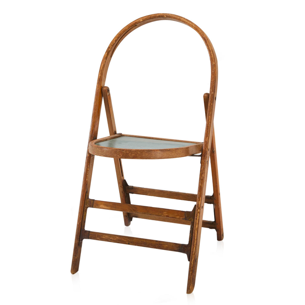 Wood & Green Vintage Card Table Chair