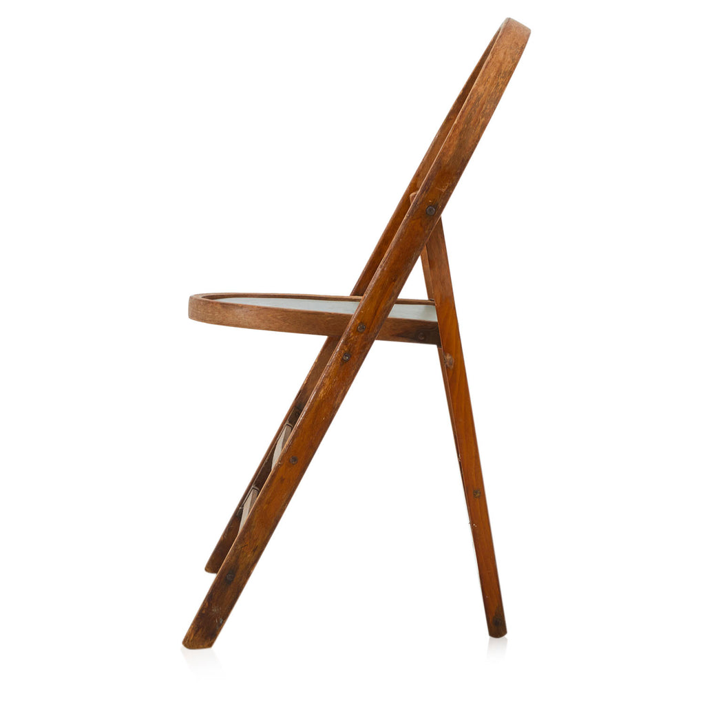 Wood & Green Vintage Card Table Chair