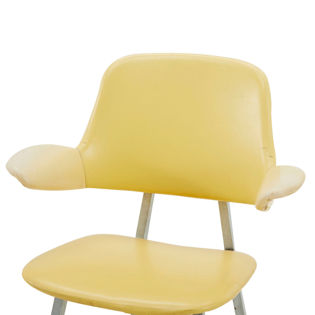 Yellow Leather Floating Back Office Chair