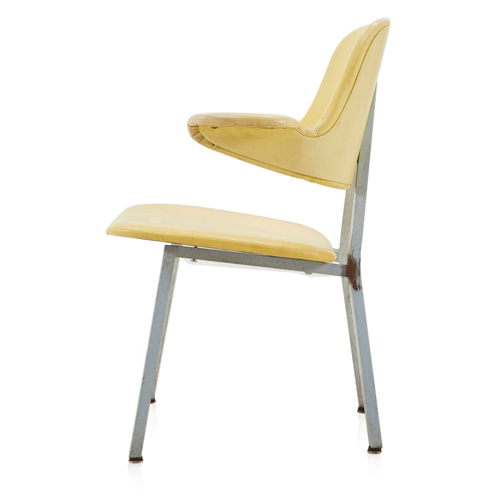 Yellow Leather Floating Back Office Chair