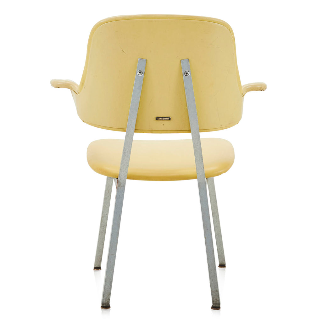 Yellow Leather Floating Back Office Chair