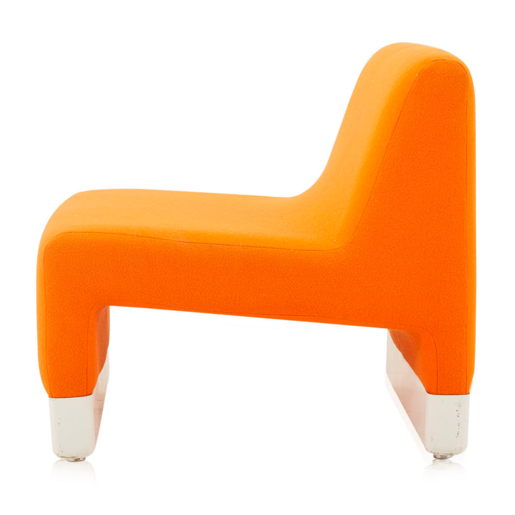 Orange Fabric Mod Lounge Chair