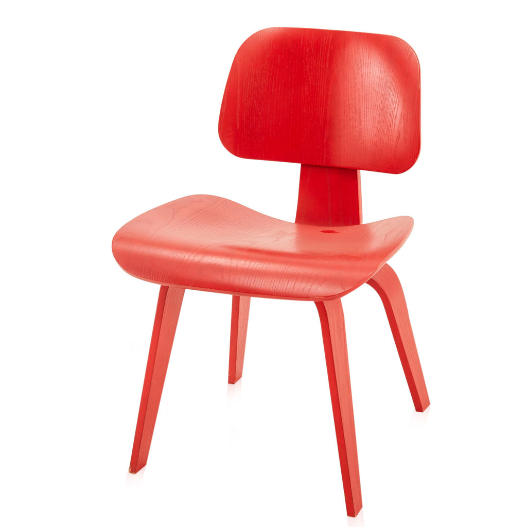 Red Eames Style Bentwood Chair