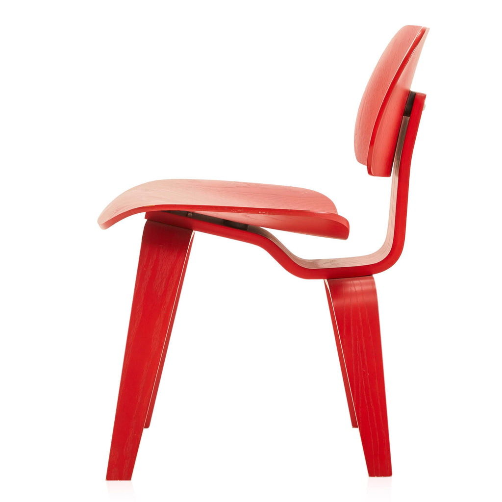 Red Eames Style Bentwood Chair