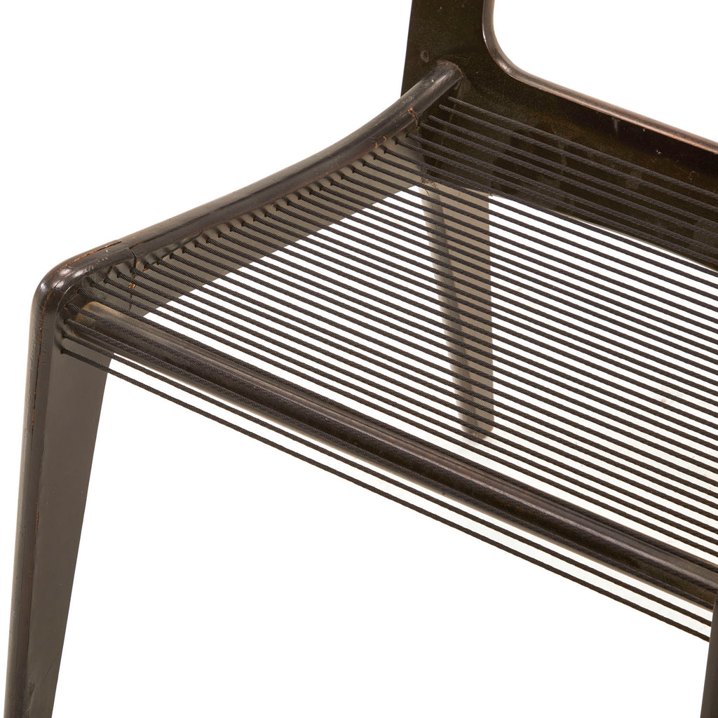Black Wood Black String Side Chair