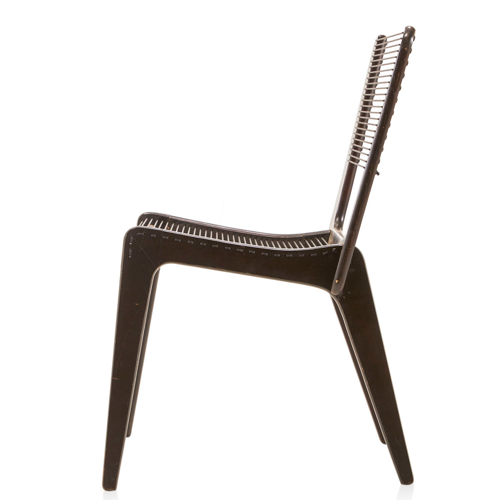 Black Wood Black String Side Chair