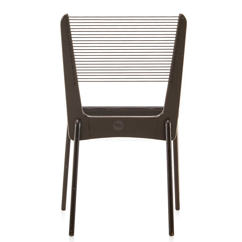 Black Wood Black String Side Chair
