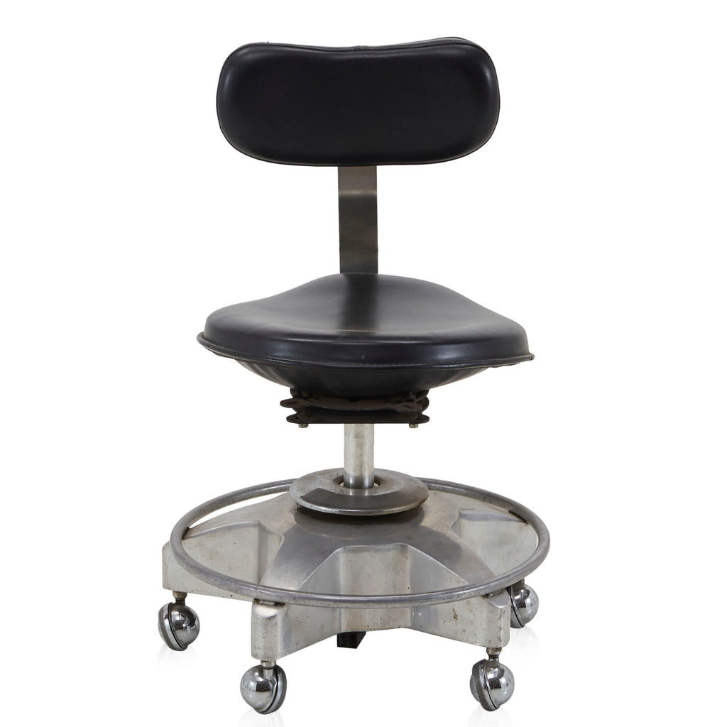 Black & Silver Rolling Medical Stool