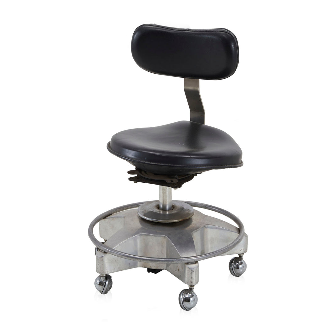 Black & Silver Rolling Medical Stool