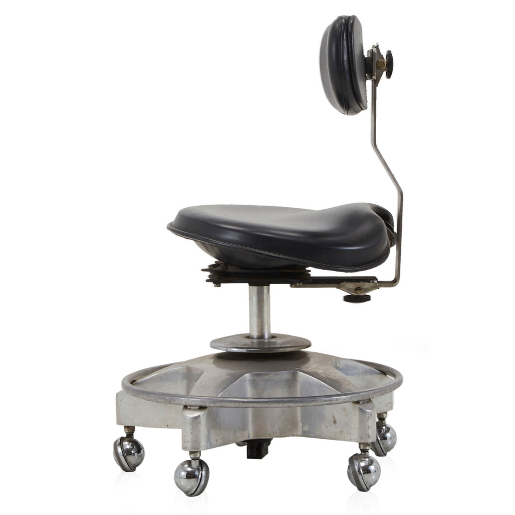 Black & Silver Rolling Medical Stool