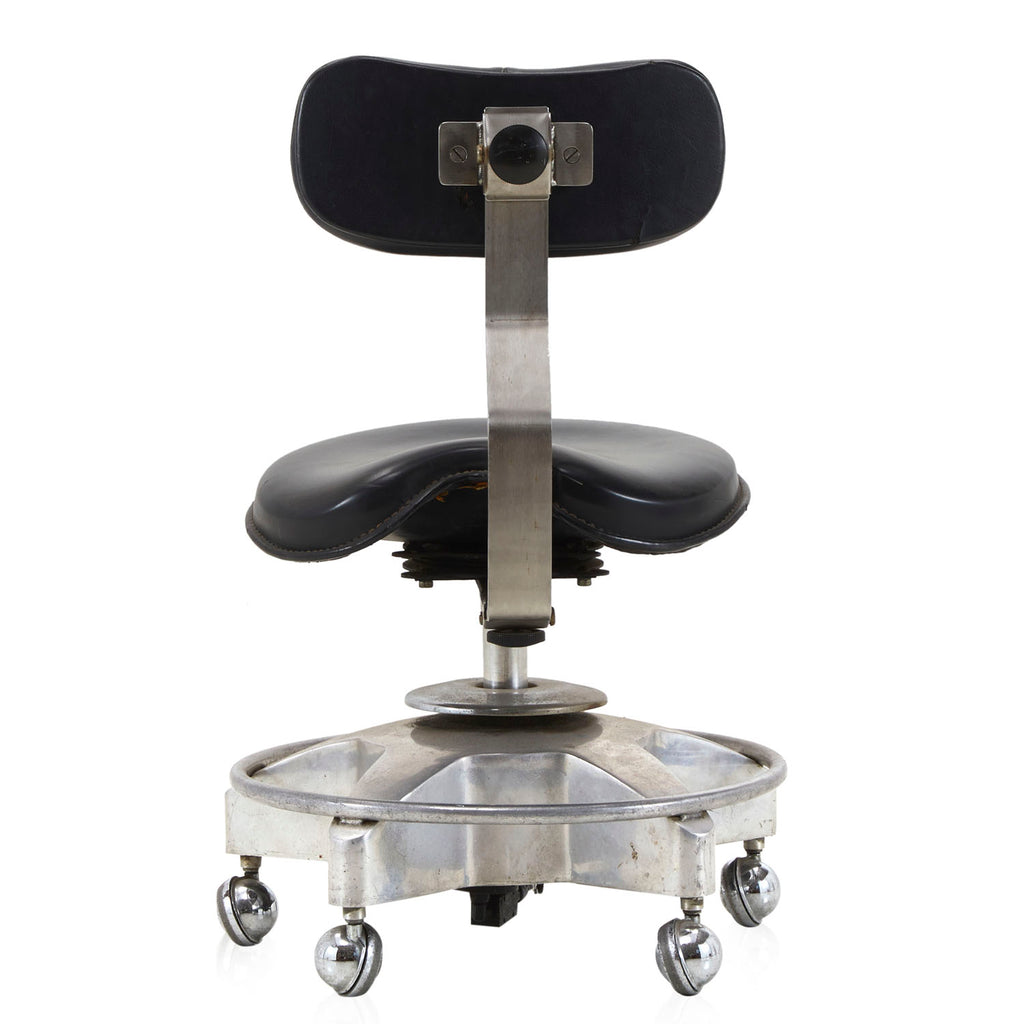 Black & Silver Rolling Medical Stool
