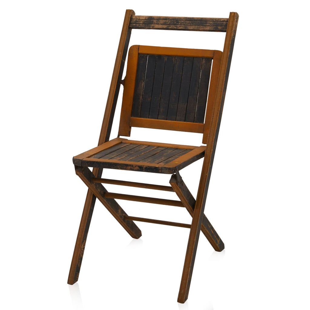 Wood Rustic Folding Card Table Chair