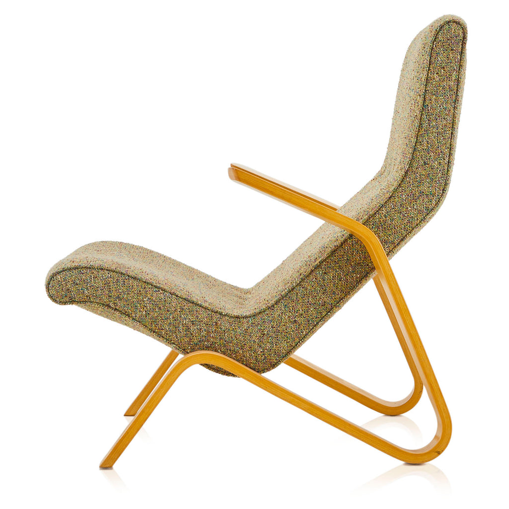 Green Multi Tweed High Back Lounge Chair
