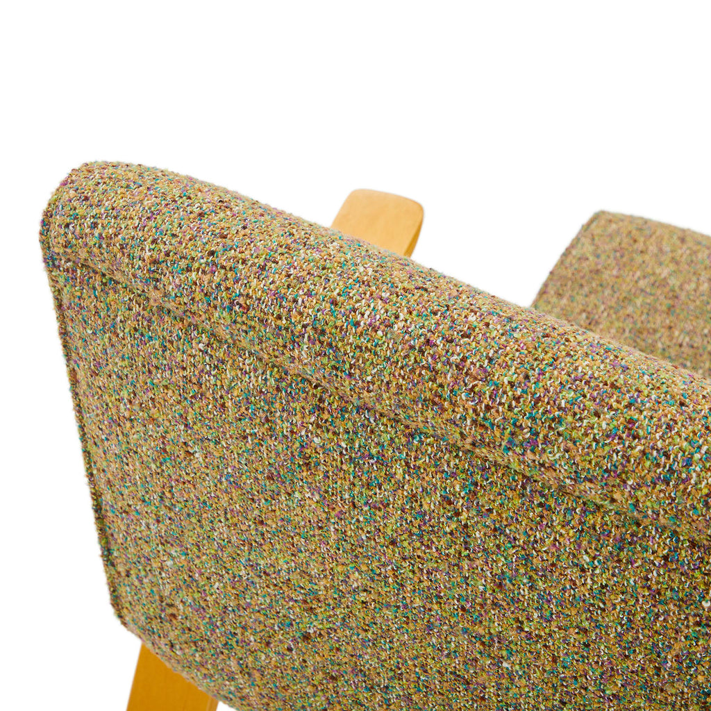 Green Multi Tweed High Back Lounge Chair
