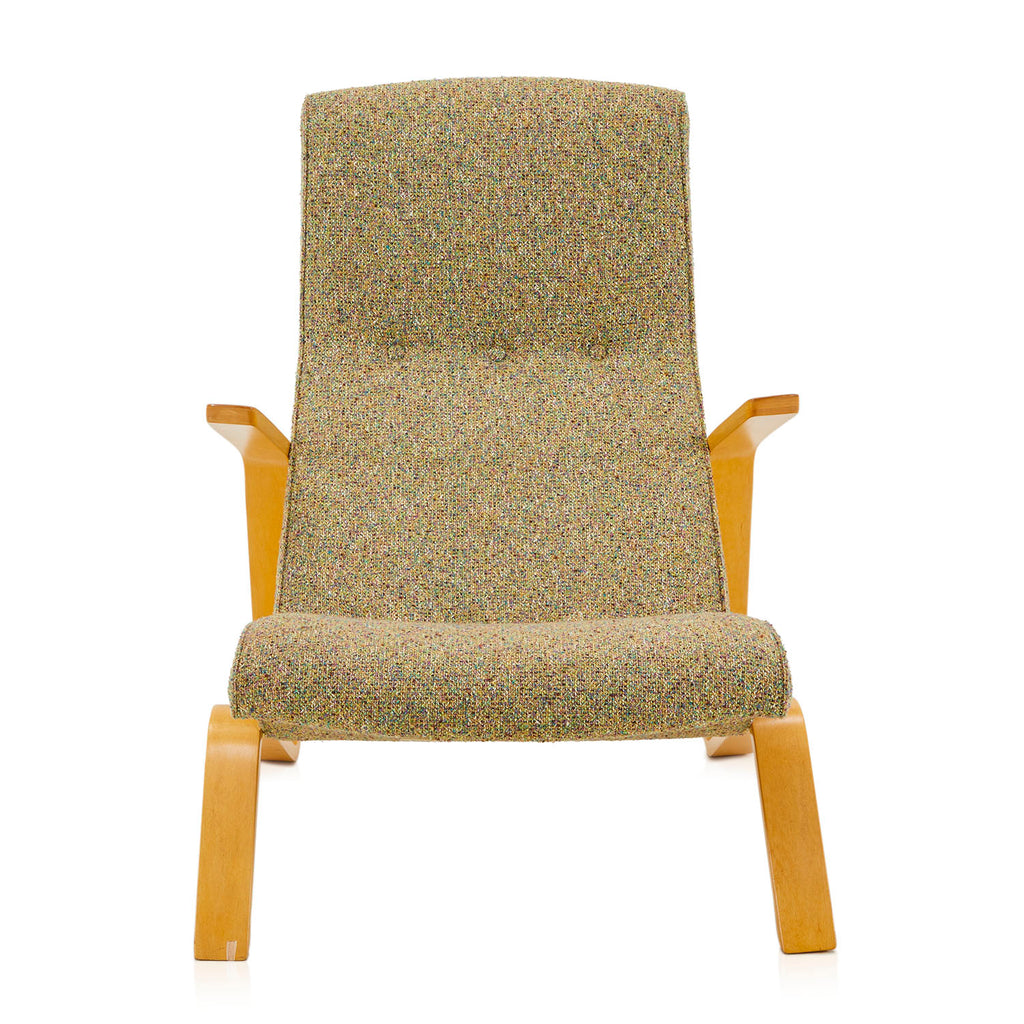 Green Multi Tweed High Back Lounge Chair