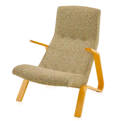 Green Multi Tweed High Back Lounge Chair