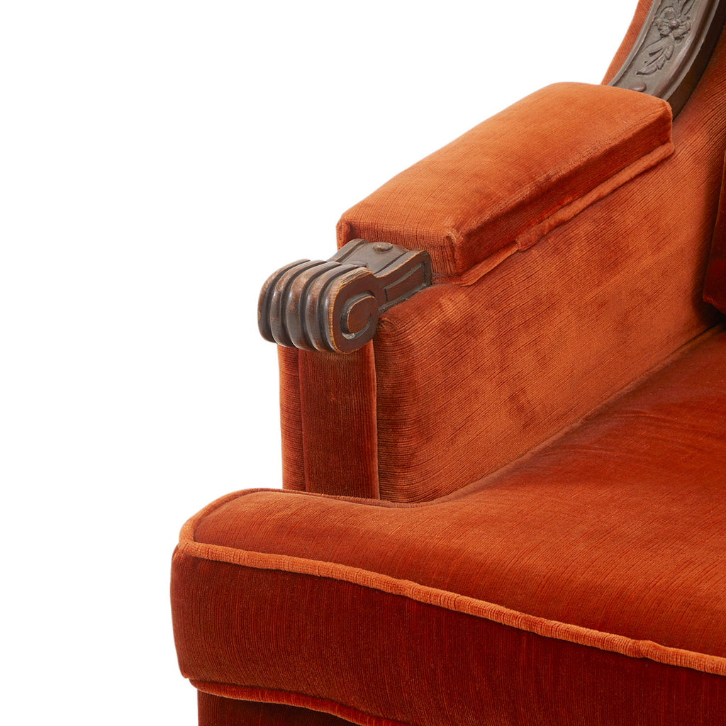 Orange Velvet Vintage Club Chair