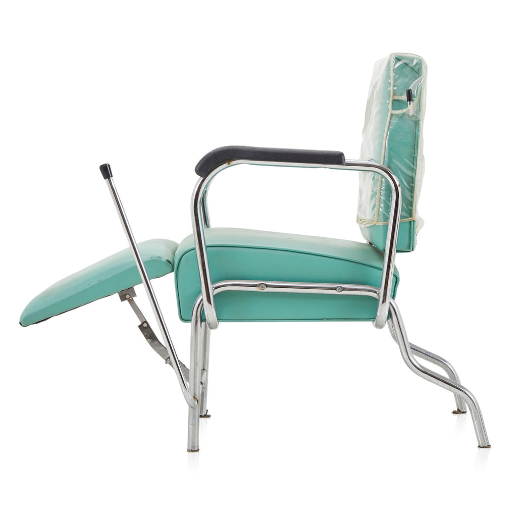 Green Mint Vinyl Beauty Shop Recliner Chair