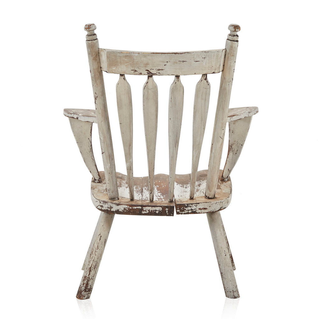 Rustic White Wood Armchair