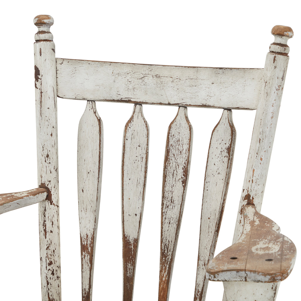 Rustic White Wood Armchair