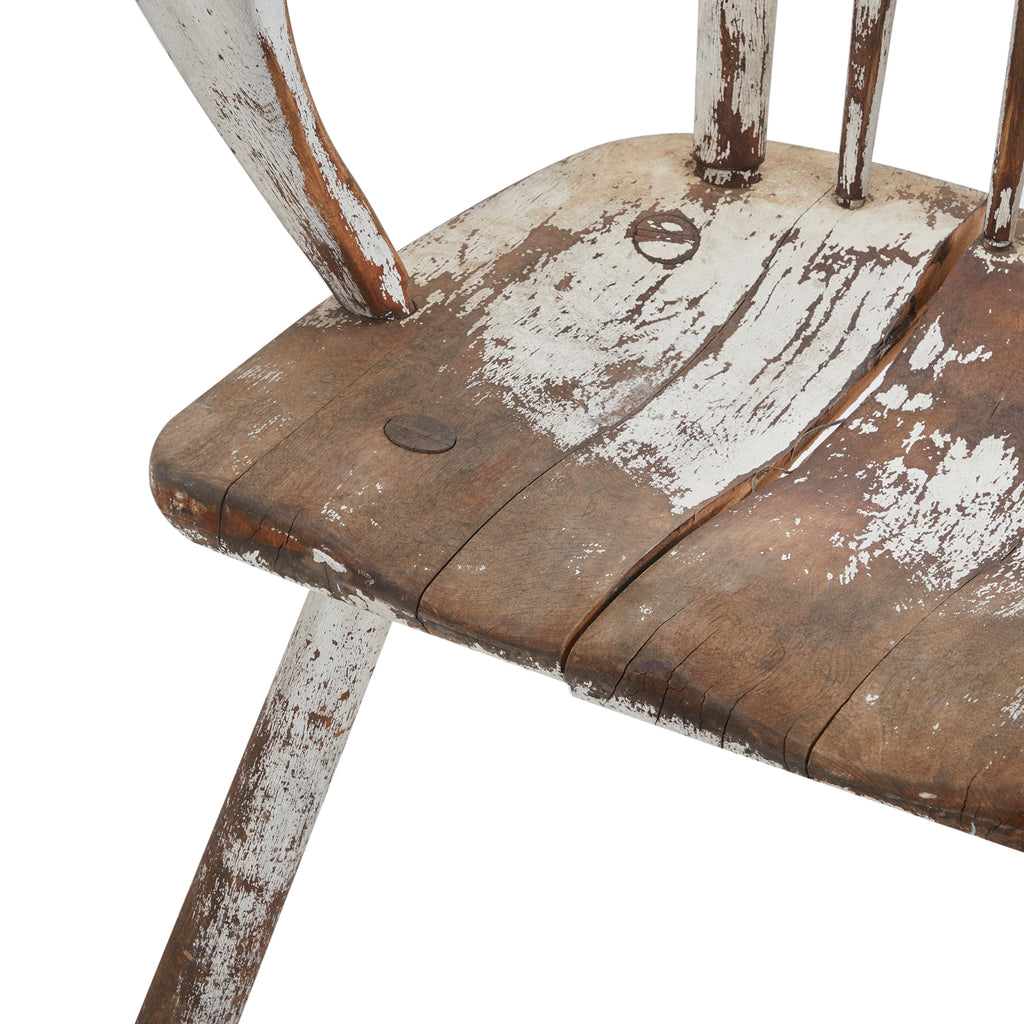 Rustic White Wood Armchair