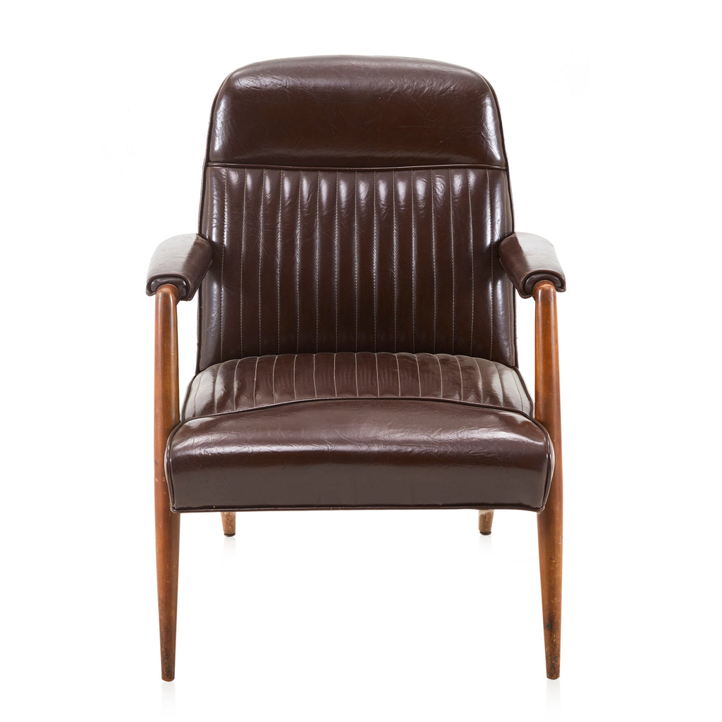 Brown Leather Mid Century Office Armchair