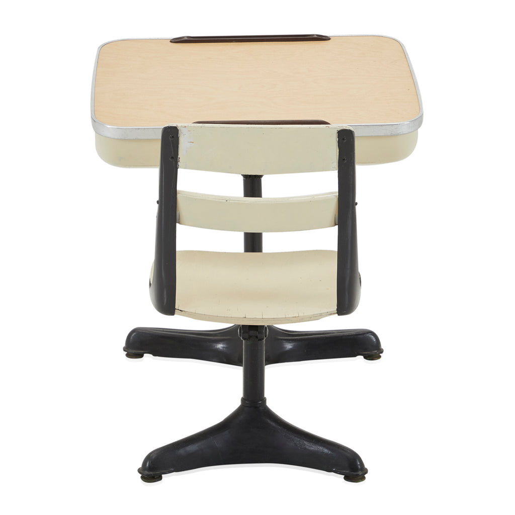 White Classroom Chair and Desk