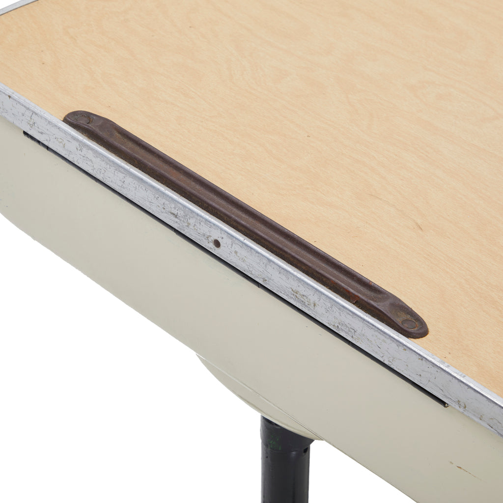 White Classroom Chair and Desk