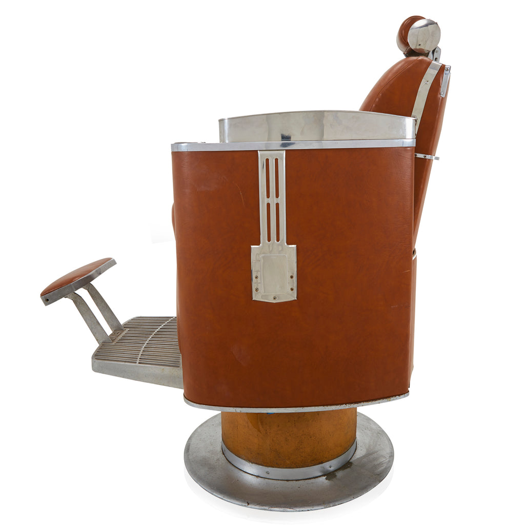 Brown Leather Koken Barber Chair