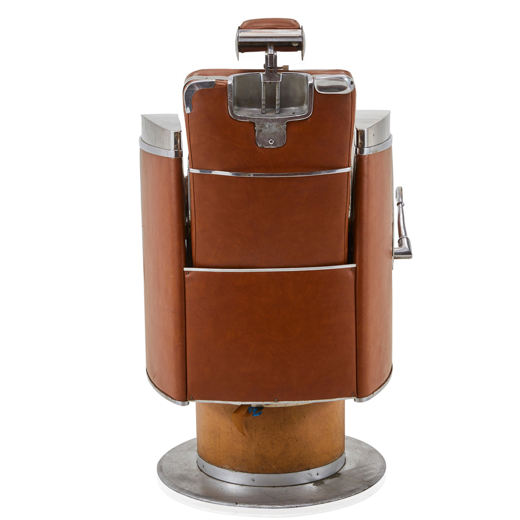 Brown Leather Koken Barber Chair