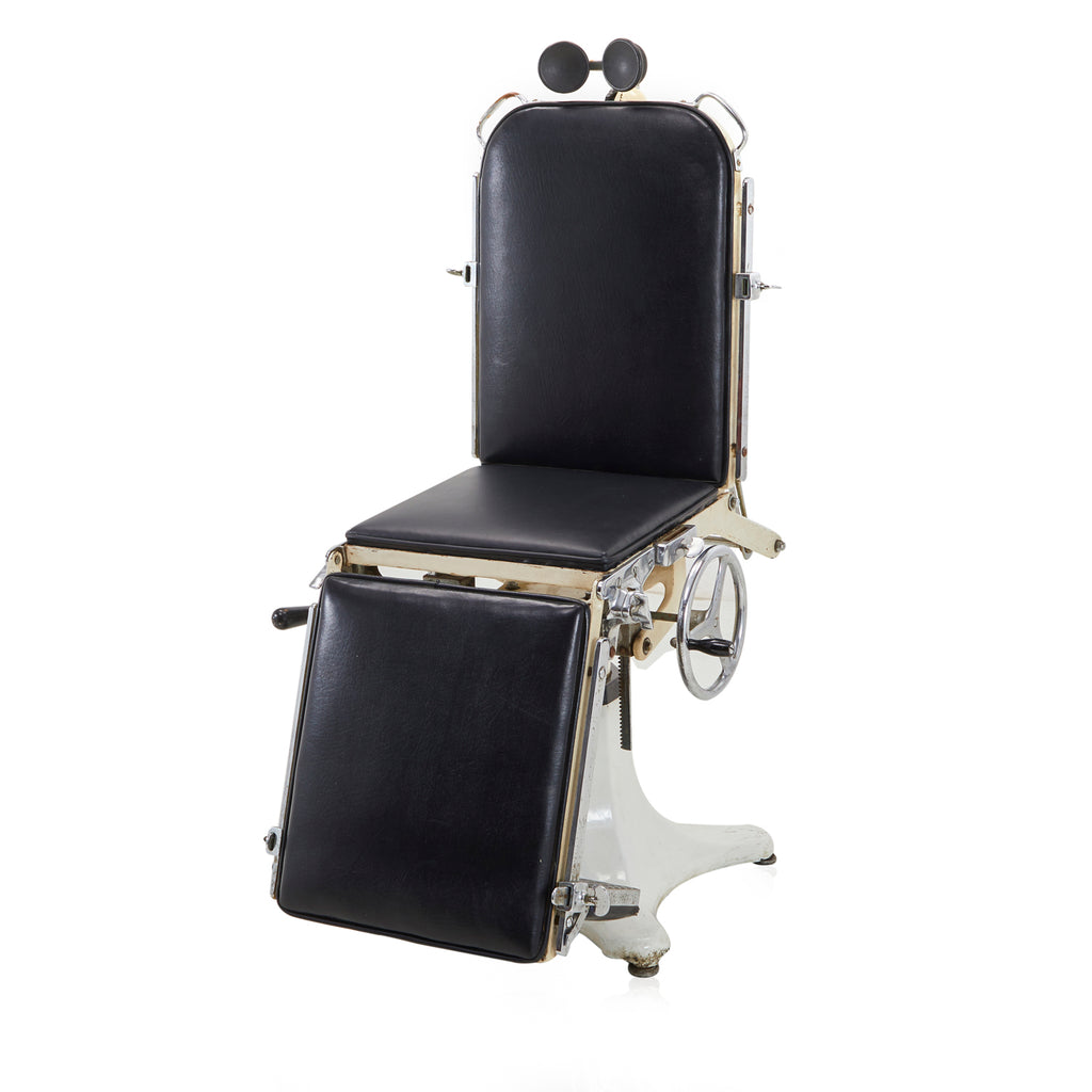 Black Leather & Chrome Vintage Dentist Chair
