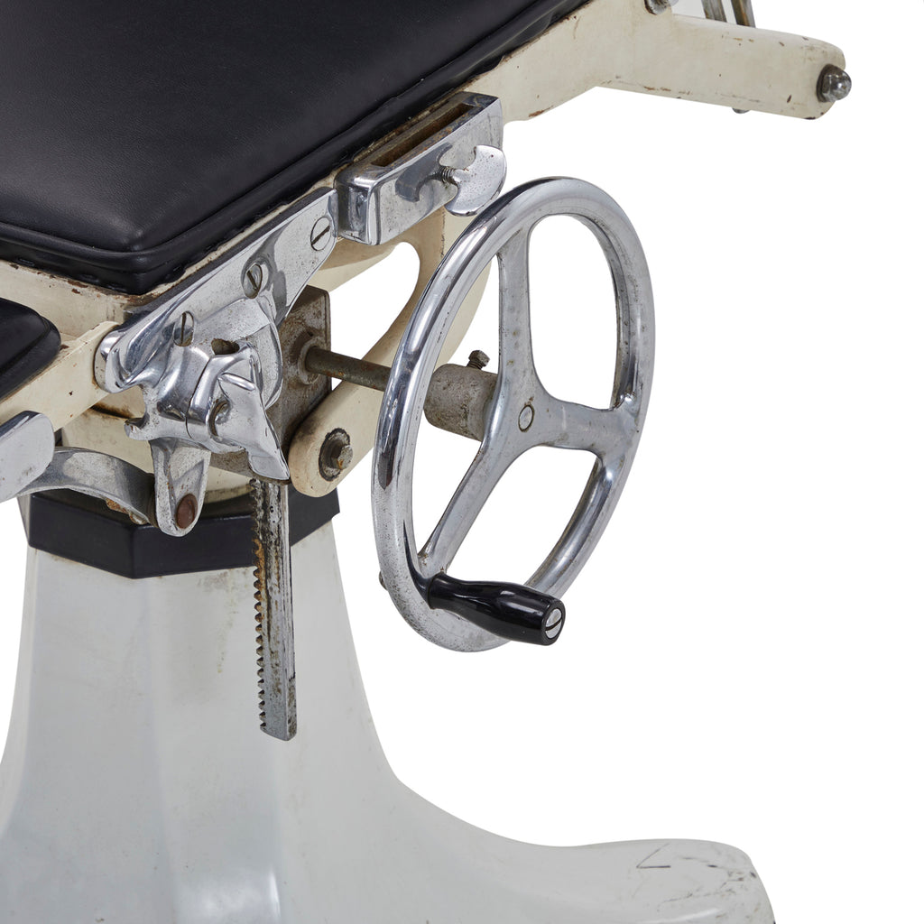 Black Leather & Chrome Vintage Dentist Chair