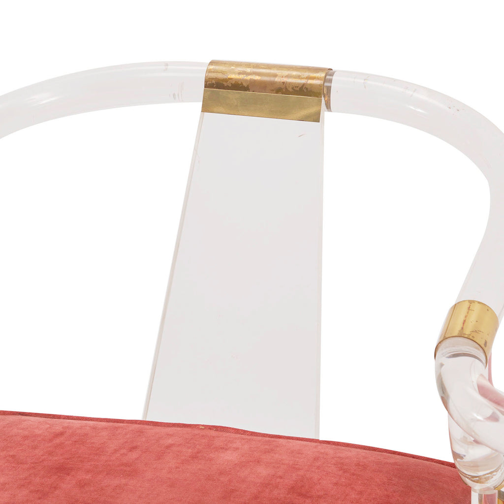 Ornamental Lucite Armchair with Gold Trim