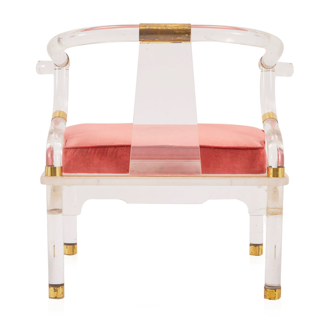 Ornamental Lucite Armchair with Gold Trim