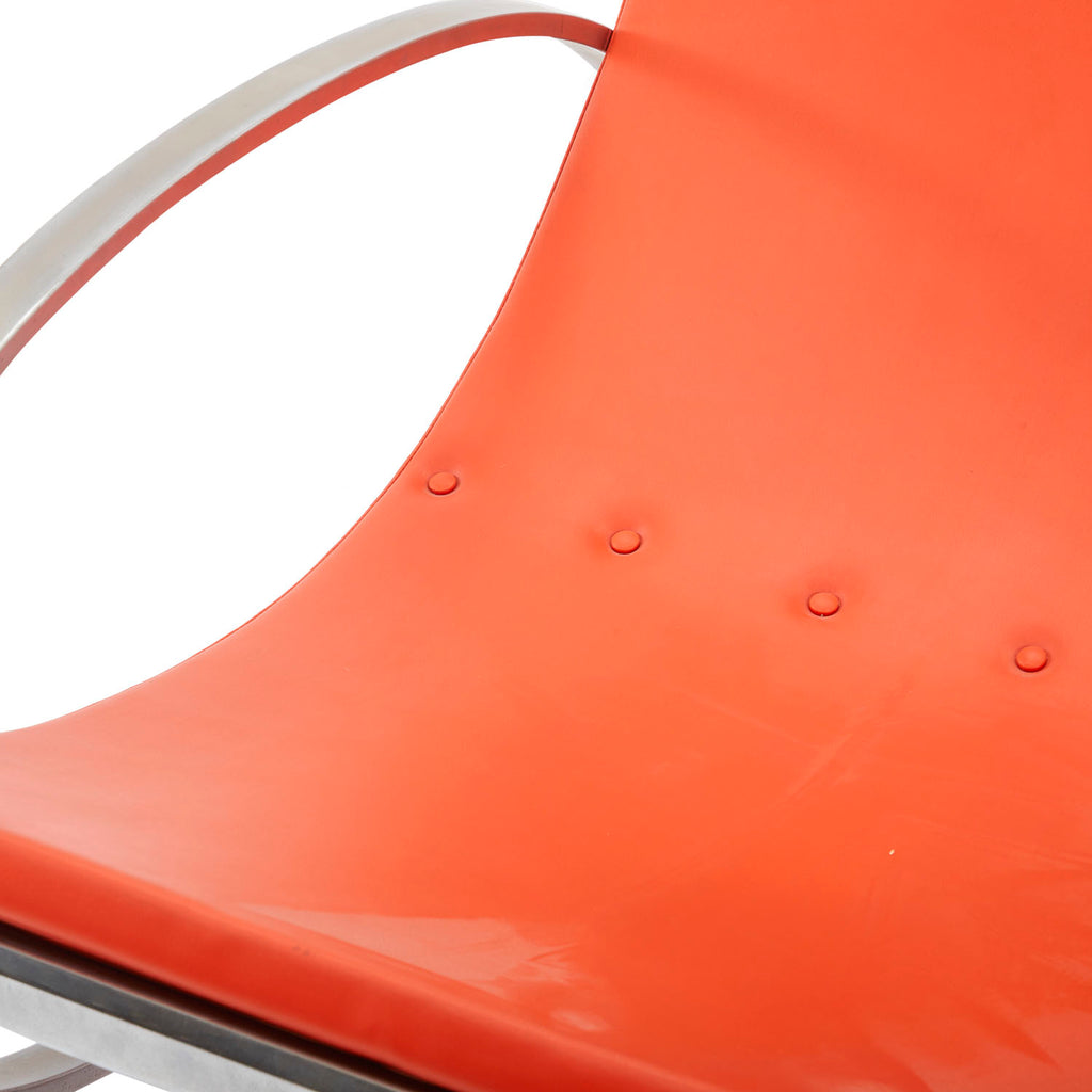 Orange and Chrome Rocker Lounge Chair